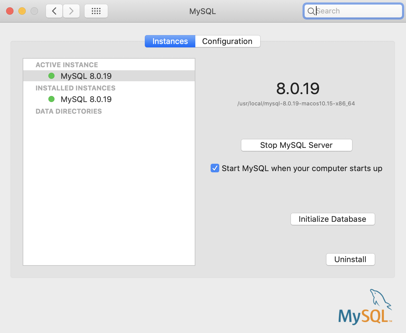 re install mysql on mac